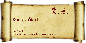 Kunst Ábel névjegykártya